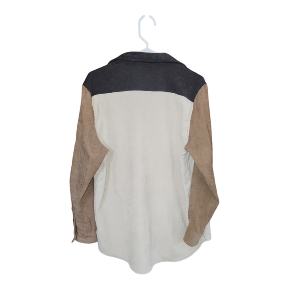 BKE Color Block Corduroy Shirt, size Small (Cream - Picture 3 of 11